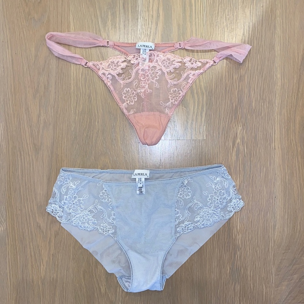 La Perla Lace Thong & Brief Set, LIKE NEW